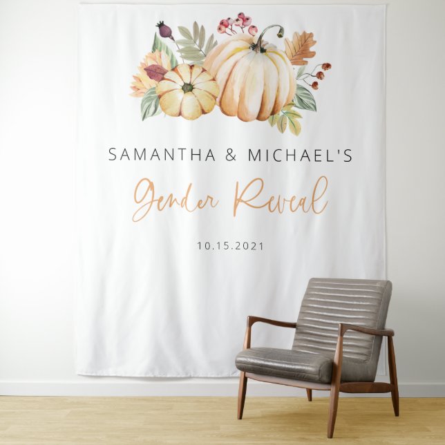 Pumpkin Backdrop, Fall Gender Reveal Backdrop (In Situ)