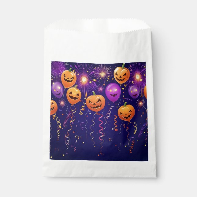 Pumpkin Balloons, Halloween, author Natasha Us   Favor Bag (Front)