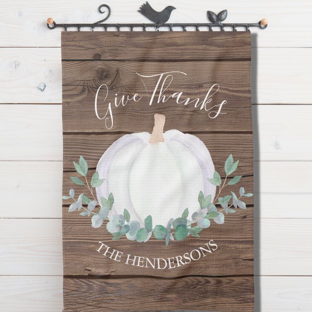 Pumpkin Barn Wood Thanksgiving Kitchen Towel (Creator Uploaded)