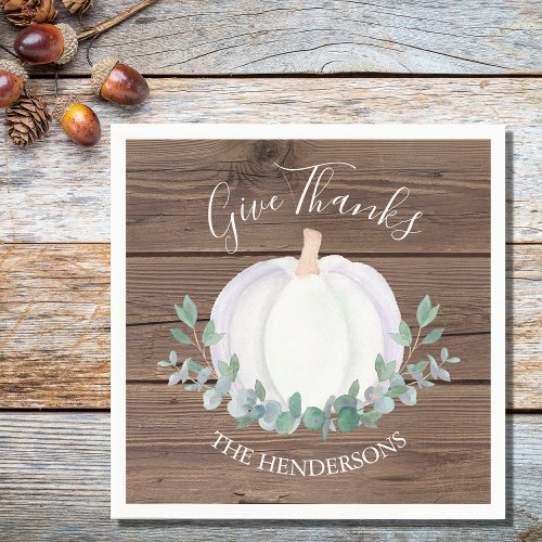 Pumpkin Barn Wood Thanksgiving Napkins