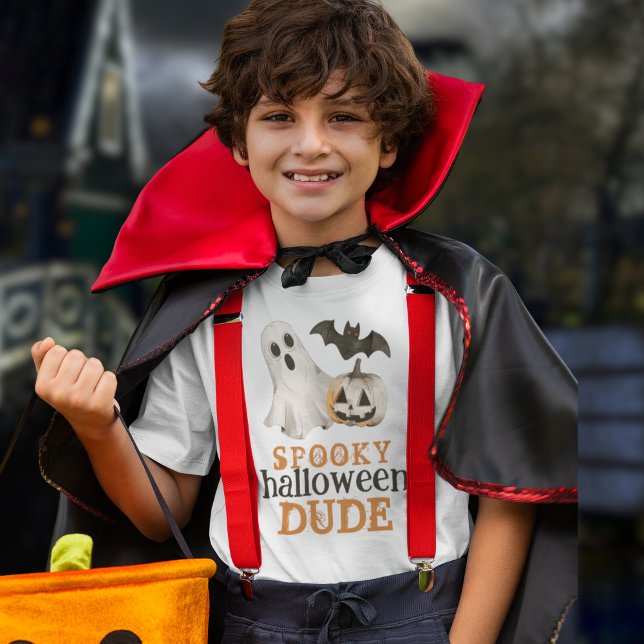 Pumpkin Bat Ghost Spooky Halloween Dude T-Shirt (Creator Uploaded)