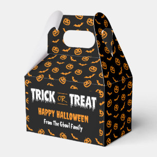 Pumpkin Bat Trick or Treat Dark Gable Favor Boxes