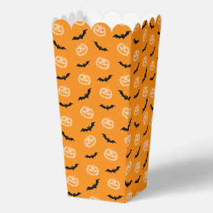 Pumpkin Bat Trick or Treat Orange Pattern Favor Boxes