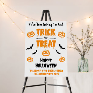 Pumpkin Bat Trick or Treat Reversible Welcome Foam Board