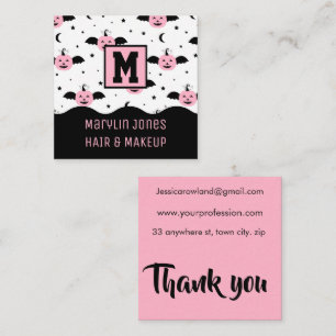 PUMPKIN BATS HALLOWEEN SQUARE BUSINESS CARD