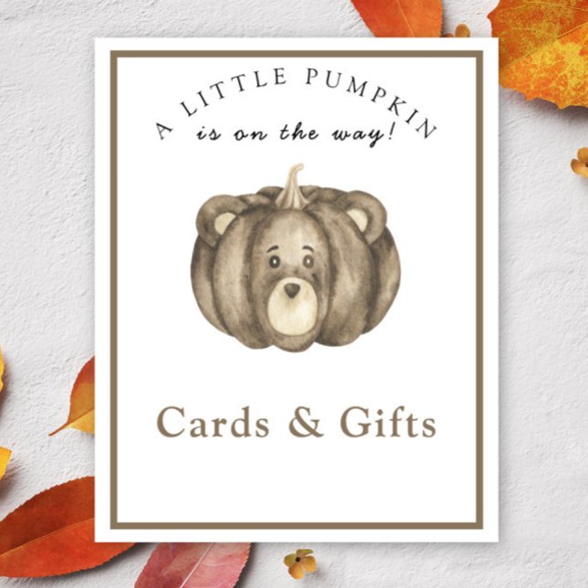 Pumpkin bear - cards and gifts baby shower poster (Creator Uploaded)