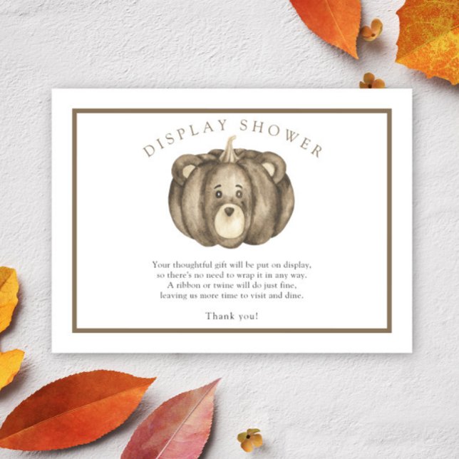 Pumpkin bear - display shower card (Creator Uploaded)
