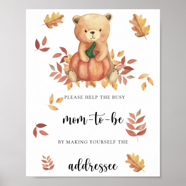 Pumpkin bear - Help the Busy Mom-to-Be Poster (Front)