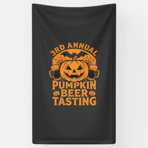 Pumpkin Beer Tasting Halloween Party Design Banner