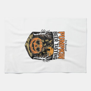 Pumpkin Beer Tasting Vintage Halloween Event Shirt Kitchen Towel