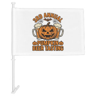 Pumpkin Beer Tasting Vintage Halloween Shirt Desig Car Flag