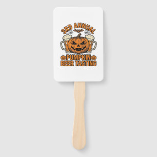 Pumpkin Beer Tasting Vintage Halloween Shirt Desig Hand Fan