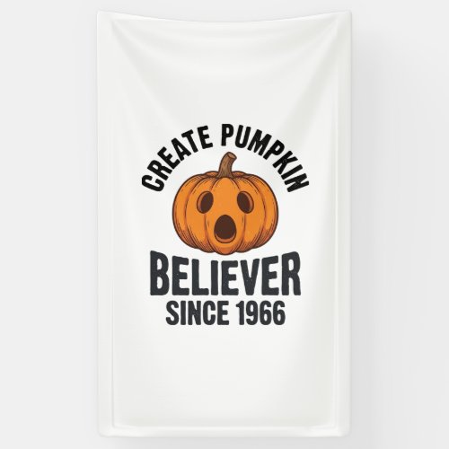 Pumpkin Believer Since 1966 Vintage Halloween Desi Banner