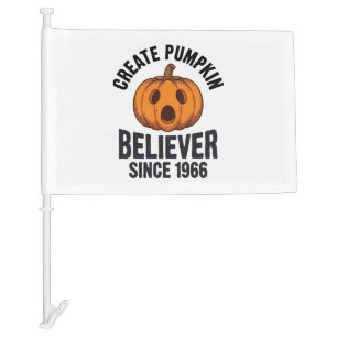Pumpkin Believer Since 1966 Vintage Halloween Desi Car Flag