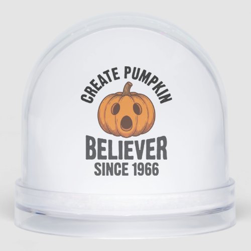 Pumpkin Believer Since 1966 Vintage Halloween Desi Snow Globe