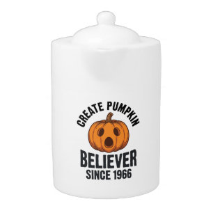 Pumpkin Believer Since 1966 Vintage Halloween Desi Teapot