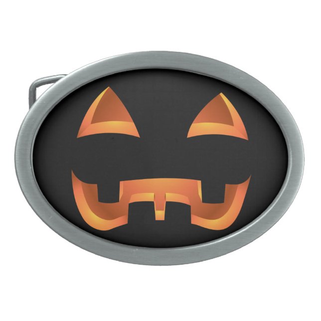 Pumpkin Belt Buckle Halloween Jack-o-lantern Gift (Front)