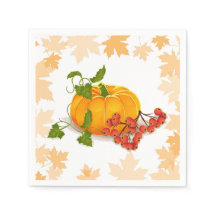 Pumpkin, berries and leaves fall Thanksgiving