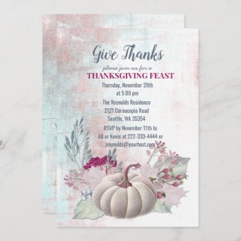 Pumpkin Berries Thanksgiving Dinner Invitation by Spice at Zazzle