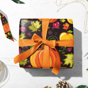 Pumpkin Berry Gift Wrap Autumn Gift Wrap Paper
