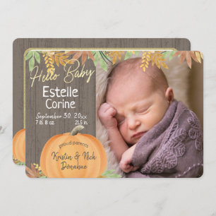 Pumpkin Birth Announcement and Thank you