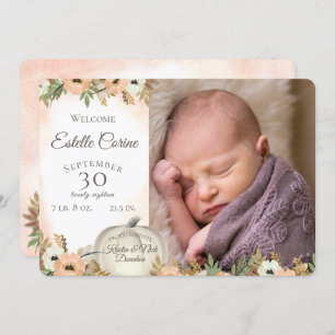 Pumpkin Birth Announcement and Thank you