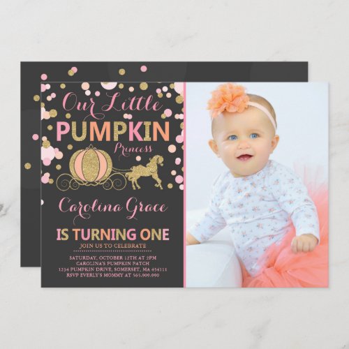 Pumpkin Birthday Invitation Pumpkin Princess Party