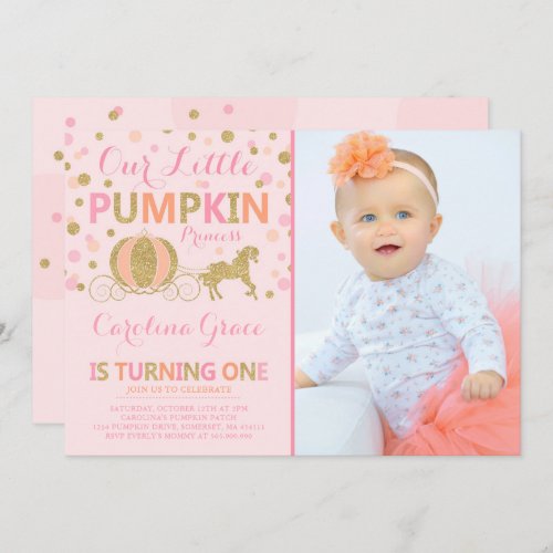 Pumpkin Birthday Invitation Pumpkin Princess Party