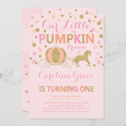 Pumpkin Birthday Invitation Pumpkin Princess Party