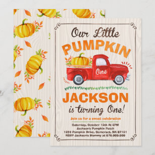 Pumpkin Patch Birthday Invitations | Zazzle