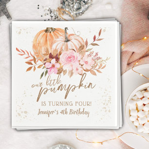 Pumpkin Birthday Party  Girl Boho Autumn Paper Napkins