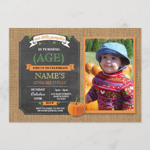 Pumpkin Birthday Party Harvest Photo Fall Invite