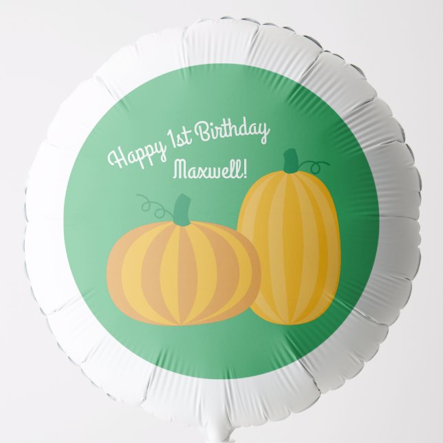 Pumpkin Birthday Party Kids Balloon (Front)