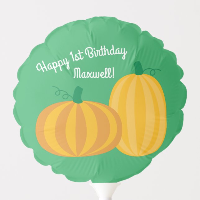 Pumpkin Birthday Party Kids Balloon (Front)