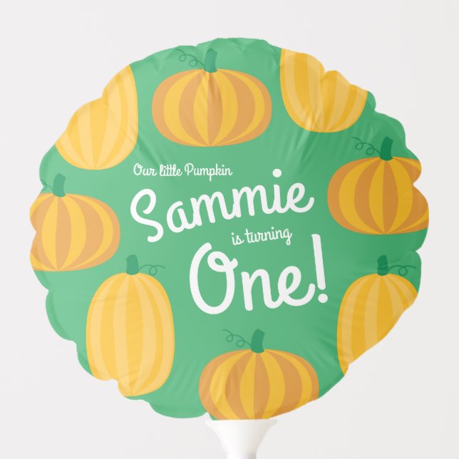 Pumpkin Birthday Party Kids Balloon (Front)