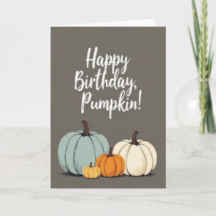 Pumpkin Birthday Script Card
