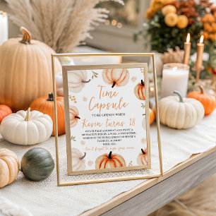 Pumpkin Birthday Time Capsule Sign