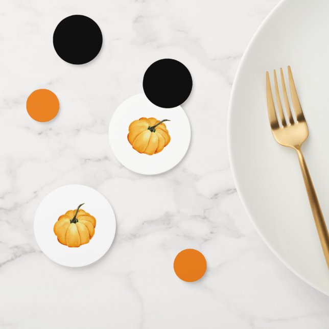 Pumpkin black and orange  confetti (Group)