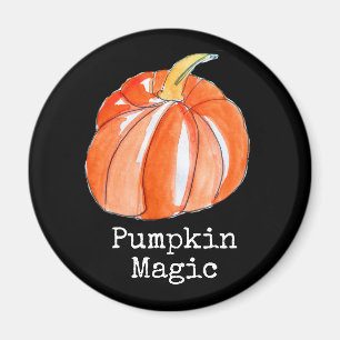 Pumpkin black and orange Halloween theme Magnet