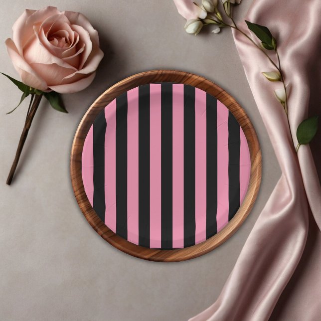 Pumpkin Black Pink Floral Truck Baby Shower Paper Plates (Creator Uploaded)
