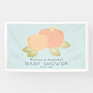 Pumpkin Blue Boy Baby Shower Welcome Banner