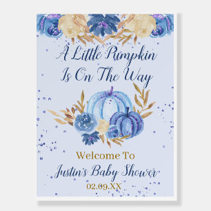  Pumpkin Blue Floral Baby Shower Foam Boards
