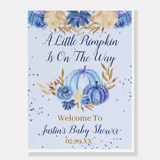 Pumpkin Blue Floral Baby Shower Foam Boards