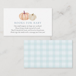 Pumpkin Blue Gingham Books for Baby Enclosure Card