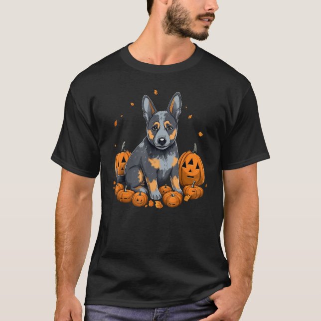 Pumpkin Blue Heeler costume Australian Cattle Dog  T-Shirt (Front)