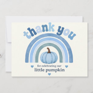 Pumpkin Blue Rainbow Thank You Note Card
