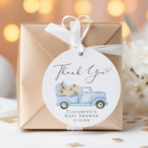 Pumpkin Blue Truck Baby Shower Thank You Favor Tags