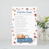 Pumpkin Blue Truck Watercolor Find the Guest game (Standing Front)