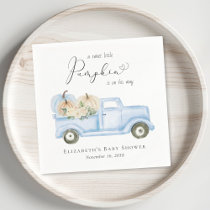 Pumpkin Blue Vintage Truck Baby Boy Shower Napkins