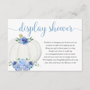 Pumpkin blue white floral display shower insert